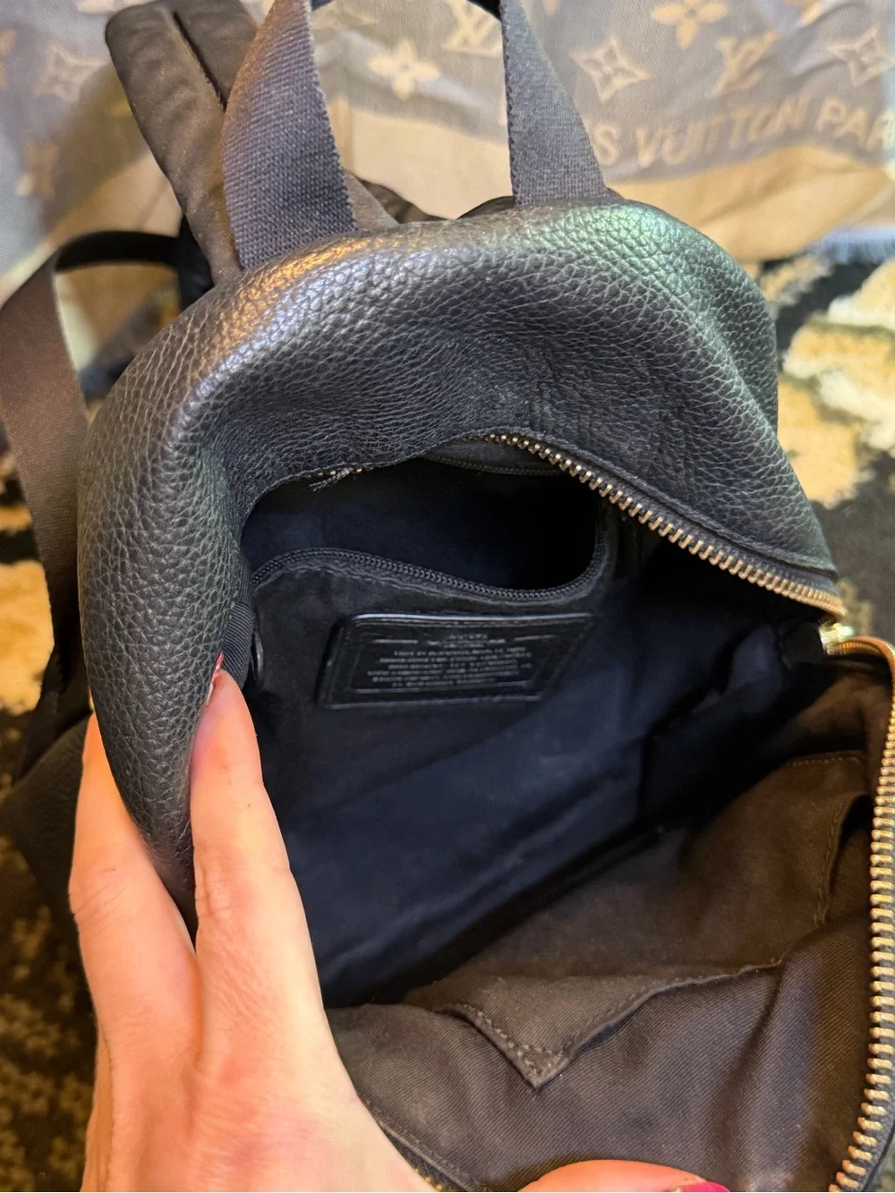 Coach Mini Charlie Black Pebbled Leather Backpack